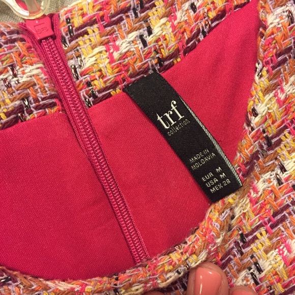 *ZARA* TRF Pink Tweed Shift Dress - Picture 7 of 7